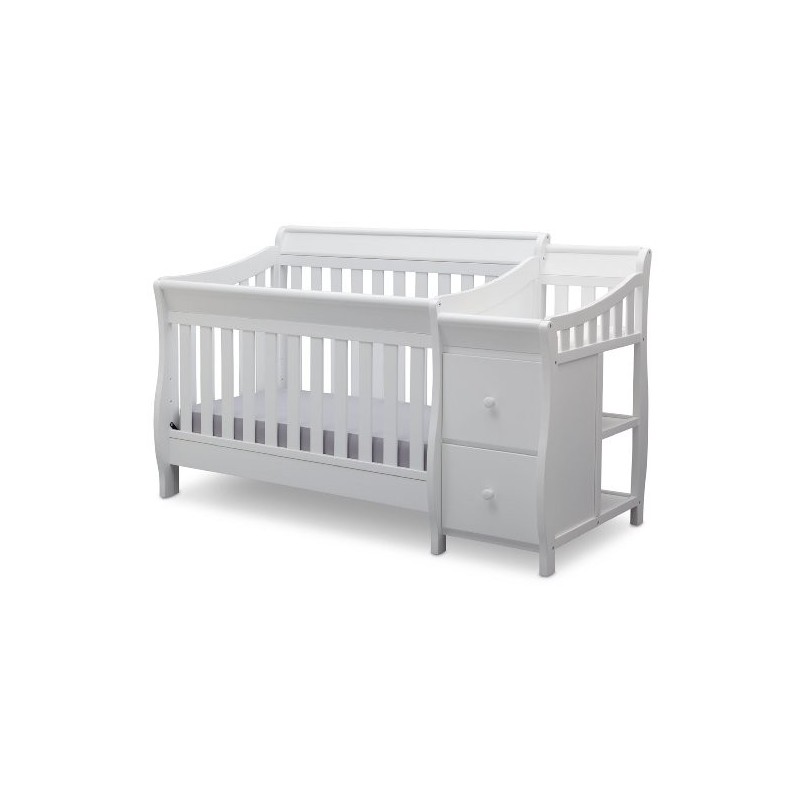 Cuna de madera Bentley blanca con mudador Delta Childen