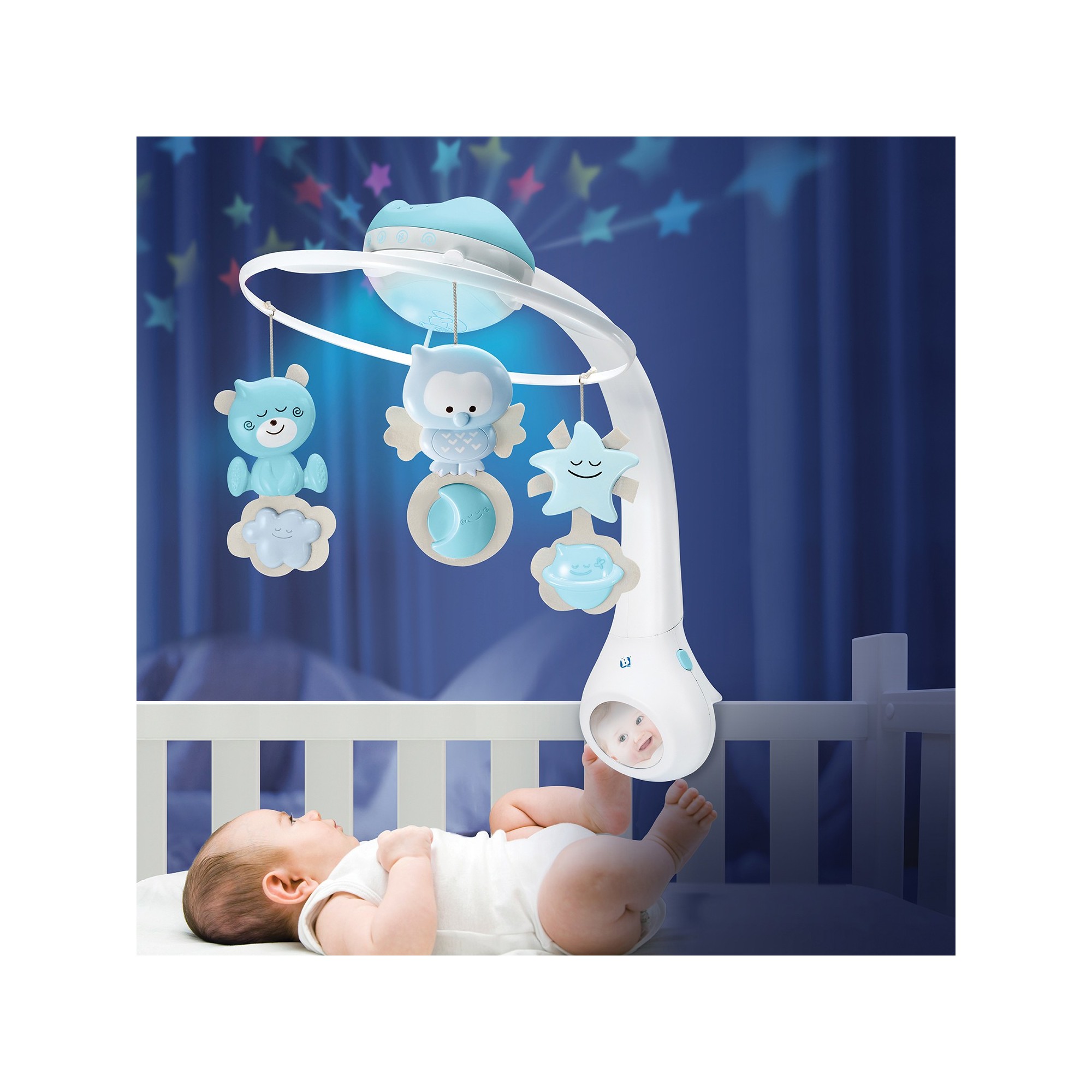Movil Proyector 3 en 1 Infantino celeste