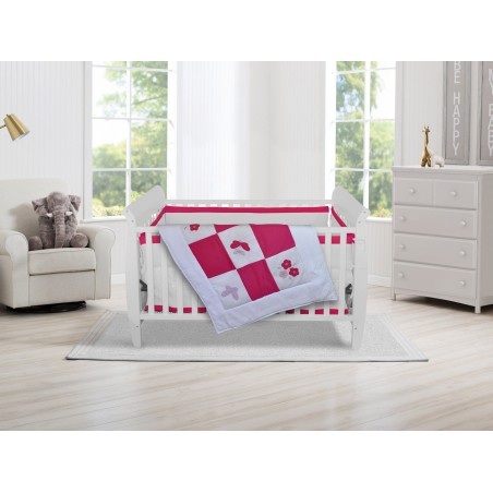 Set ropa de cuna 7p Pellitos Algodón Piqué Fucsia