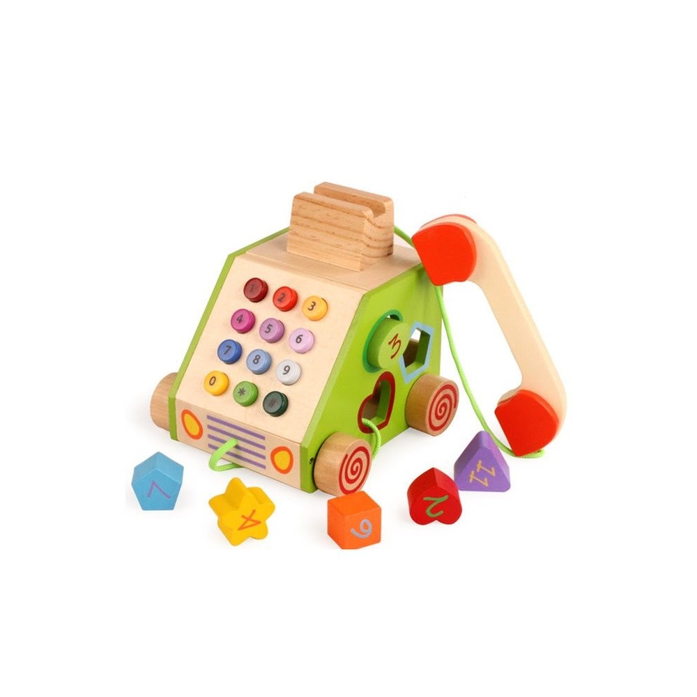 Telefono didactico de madera