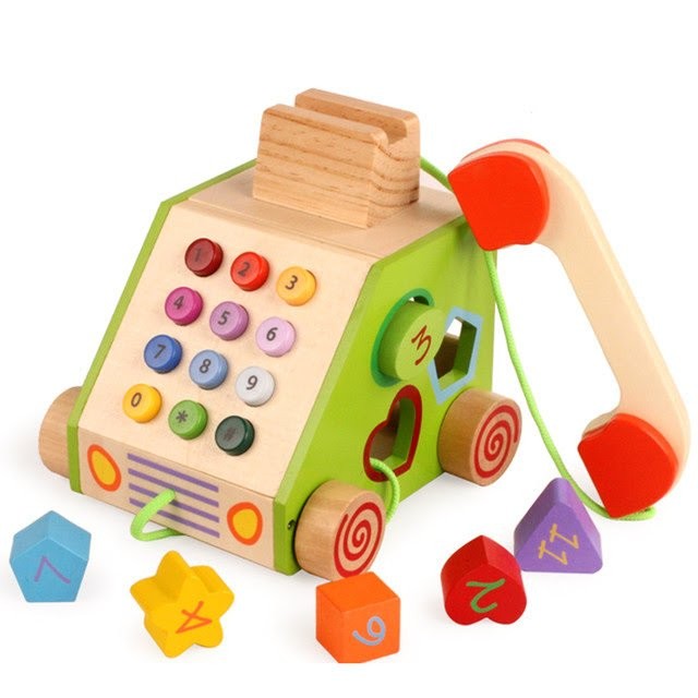 Teléfono Juguete De Madera Didáctico Para Niños Barbazar Teléfono Juguete De Madera Didáctico Para Niños Barbazar