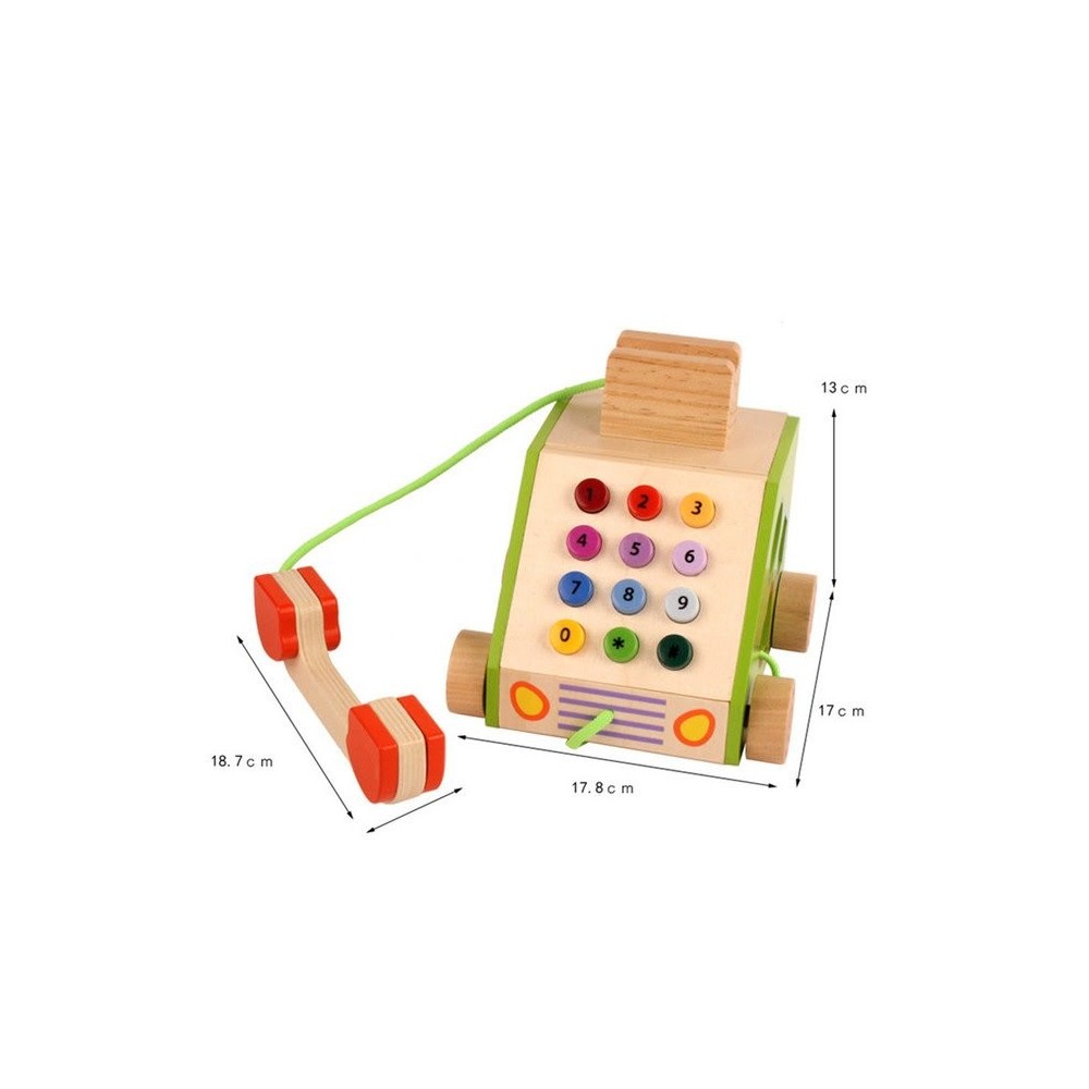 Telefono didactico de madera