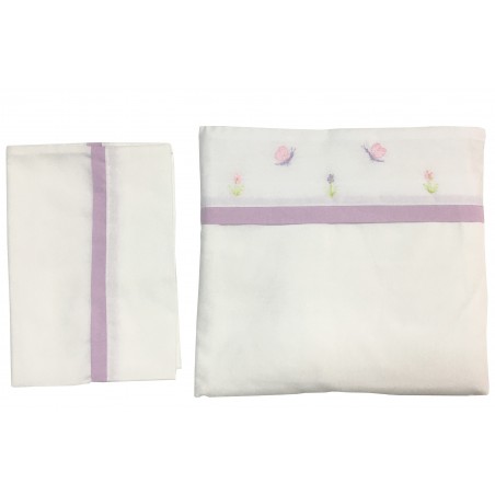 Pack Sabanas lila para cunas Corral 100x70 Pellitos