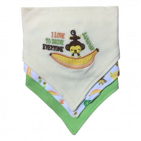 Pack 3 baberos Bandana Mono