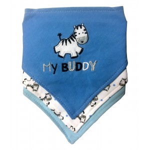 Pack 3 baberos Bandana Zebra