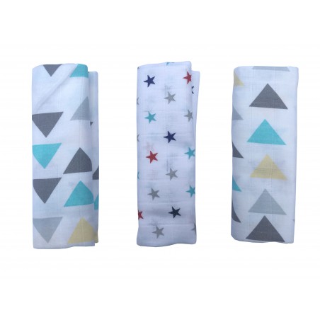 Pack 3 pañal Gasa Unisex 100% Algodón Pack 3 pañal Gasa Unisex 100% Algodón