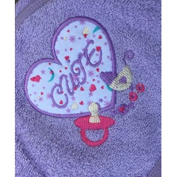 Toalla con Capucha 80x80 100% algodón Corazon