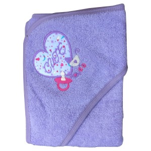 Toalla con Capucha 80x80 100% algodón Corazon