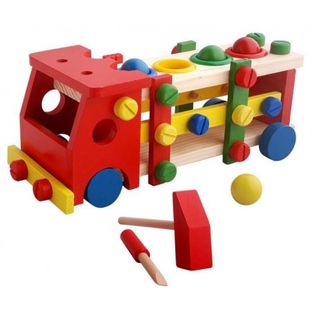 Camion didactico armable con golpeador de figuras. Camion didactico armable con golpeador de figuras.