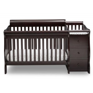 Cuna de madera con mudador Princeton 4 en 1 chocolate