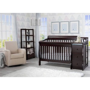 Cuna de madera con mudador Princeton 4 en 1 chocolate