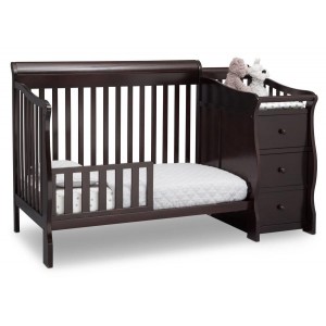 Cuna de madera con mudador Princeton 4 en 1 chocolate