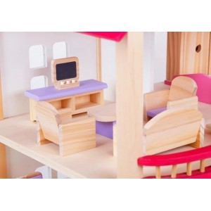 Casita de juegos Niñas y Niños Con familia y muebles