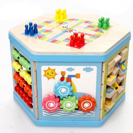 Caja motricidad multifuncional hexagonal Caja motricidad multifuncional hexagonal