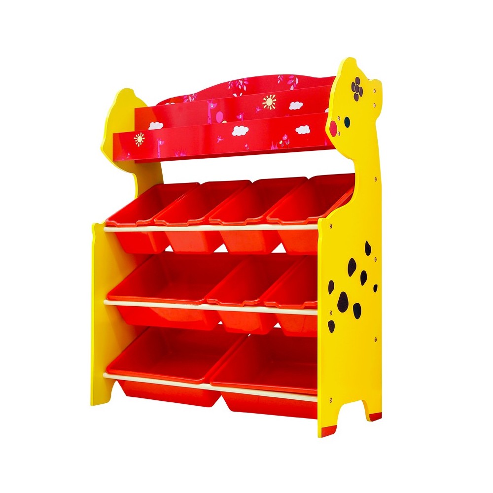 Organizador De juguetes 10 cajas con revistero Onshine rojo