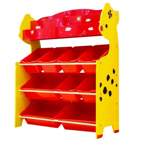 Organizador De juguetes 10 cajas con revistero Onshine rojo