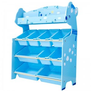 Organizador De juguetes celeste 9 cajas con revistero Onshine