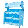 Organizador De juguetes celeste 9 cajas con revistero Onshine