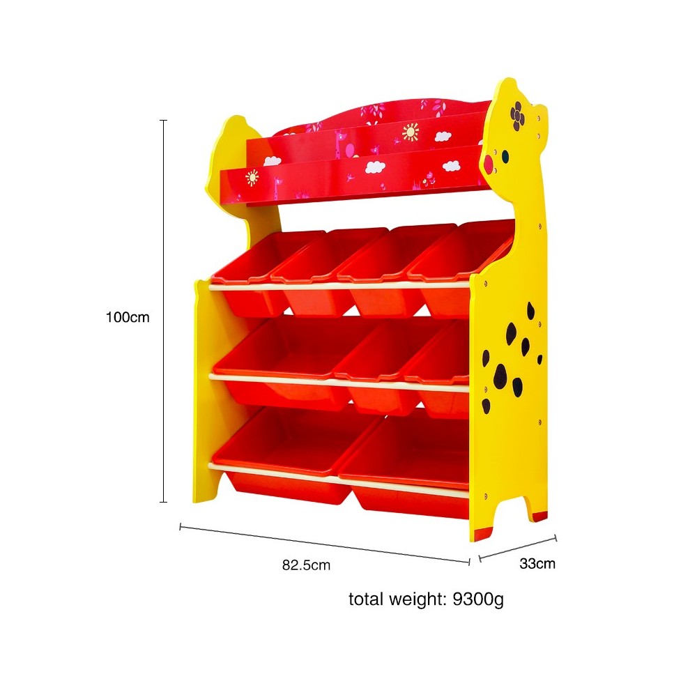 Organizador De juguetes celeste 9 cajas con revistero Onshine