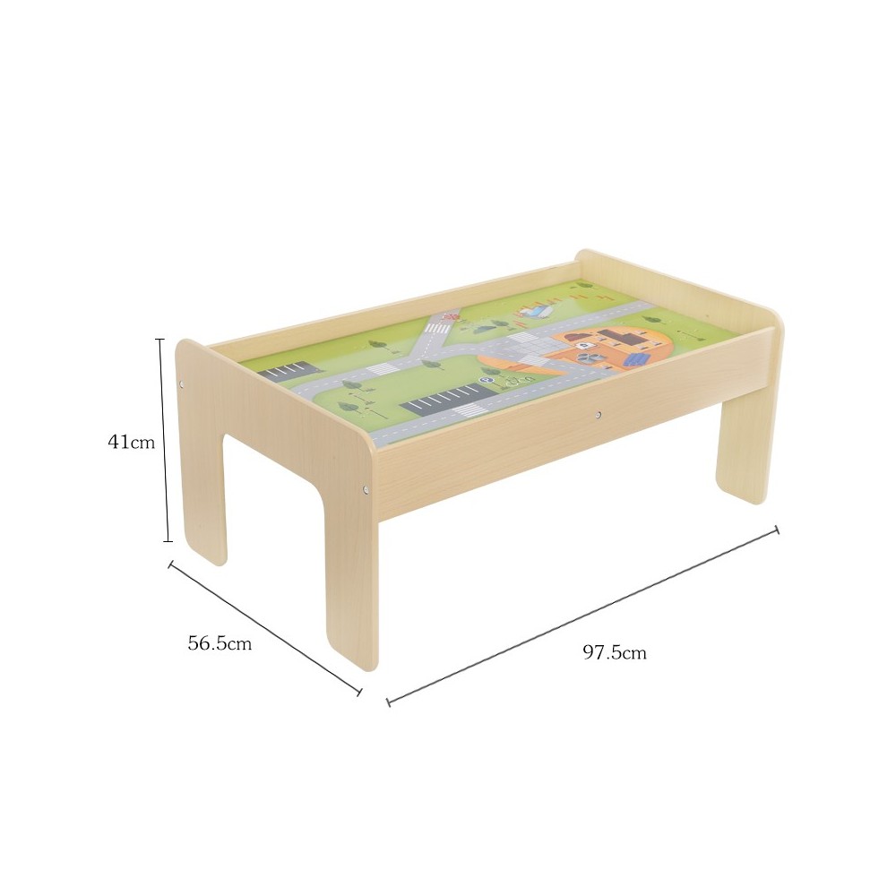 Mesa Educativa Con pista de trenes de madera