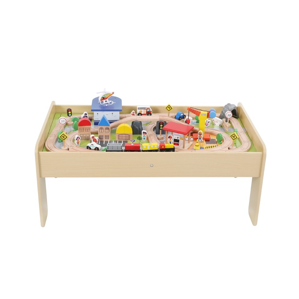 Mesa Educativa Con pista de trenes de madera