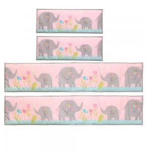 Set ropa de cuna elefanta 4 piezas telas algodón - Primavera Verano