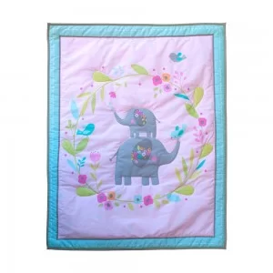 Set ropa de cuna elefanta 4 piezas telas algodón - Primavera Verano