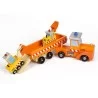 Camion constructor con remolque.