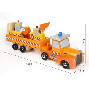 Camion constructor con remolque.