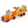 Camion constructor con remolque.