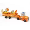 Camion constructor con remolque.