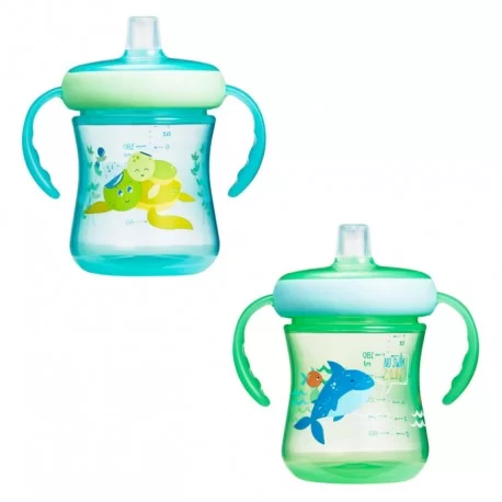 Vasos antiderrame chupete Silicona 207ml con asas Vasos antiderrame chupete Silicona 207ml con asas