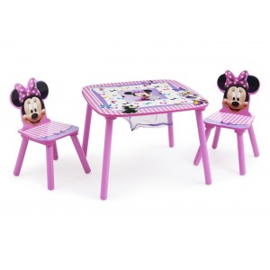 Mesa con 2 sillas Minnie con canasto