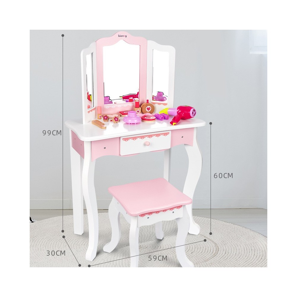 Tocador de madera para Princesas.