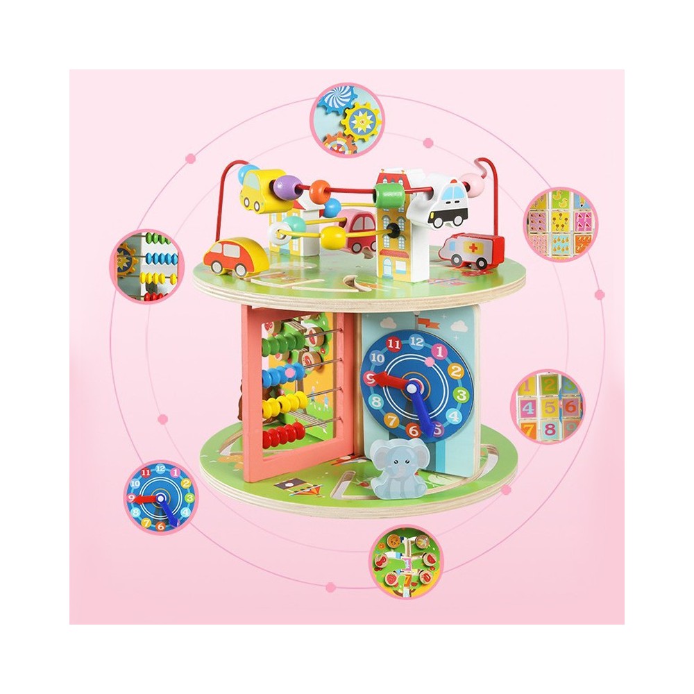 Caja motricidad multifuncional de 3 lados cilindrica