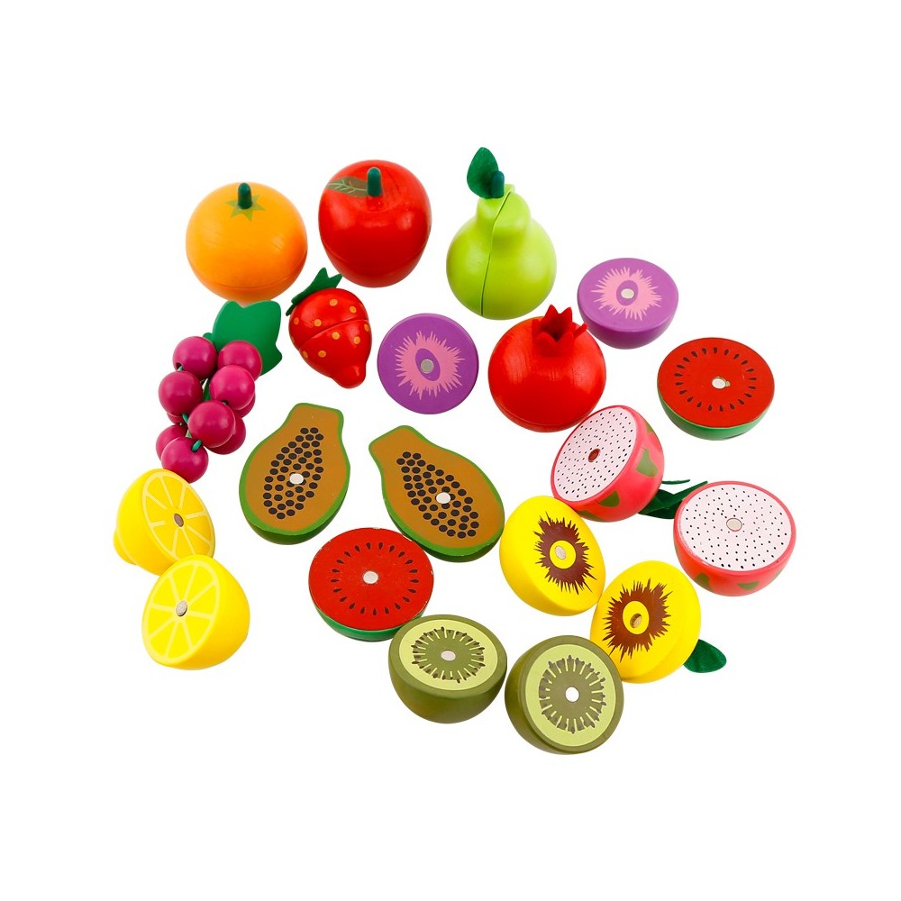 Canasto de frutas  magnéticas 16 piezas.