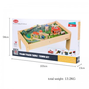 Mesa Educativa Con pista de trenes de madera