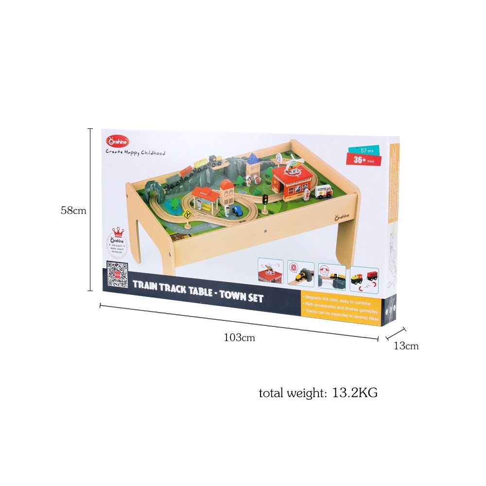 Mesa Educativa Con pista de trenes de madera