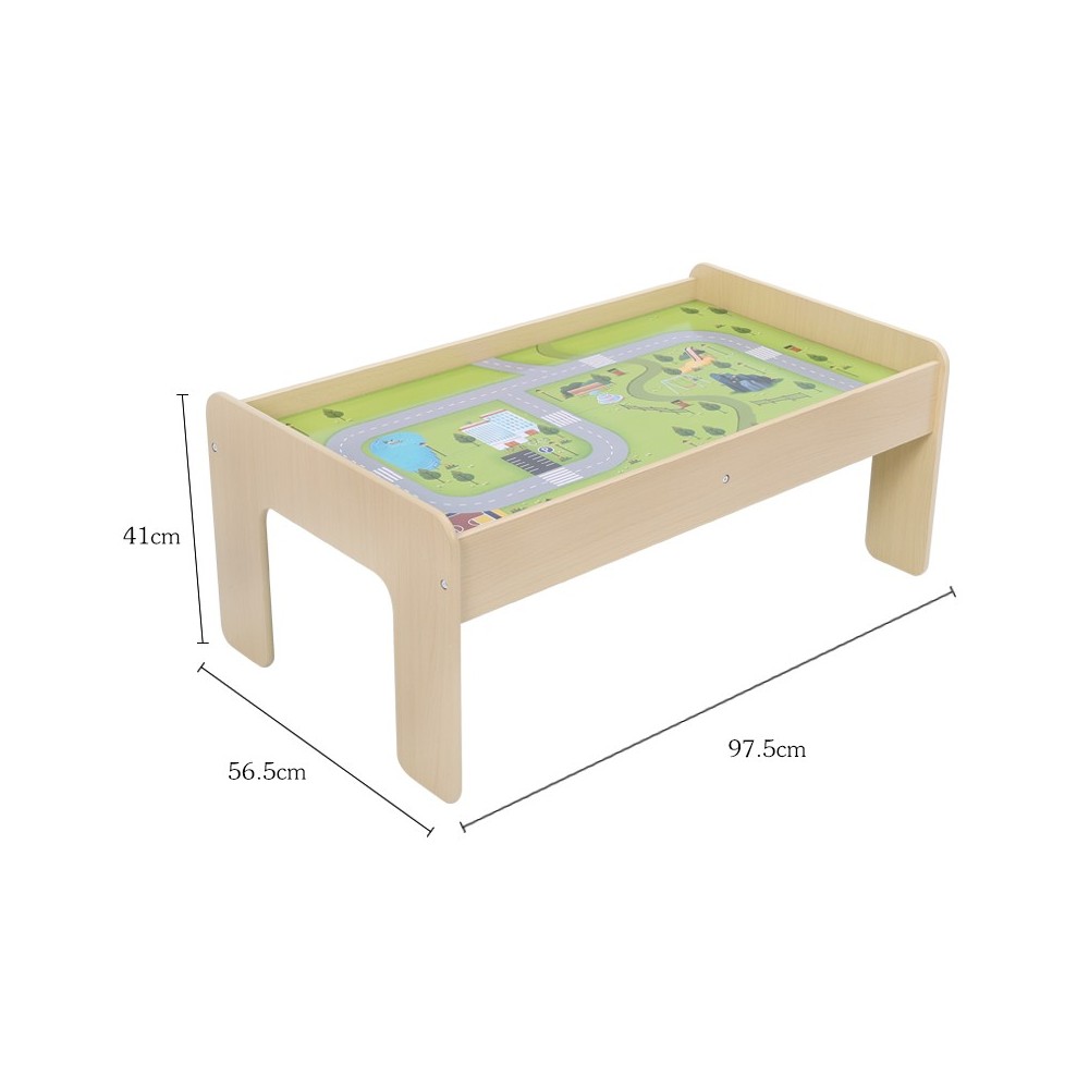 Mesa Educativa Con pista de trenes de madera