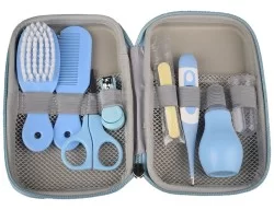 Set Manicure bebe 8 piezas celeste mas estuche Cobaby