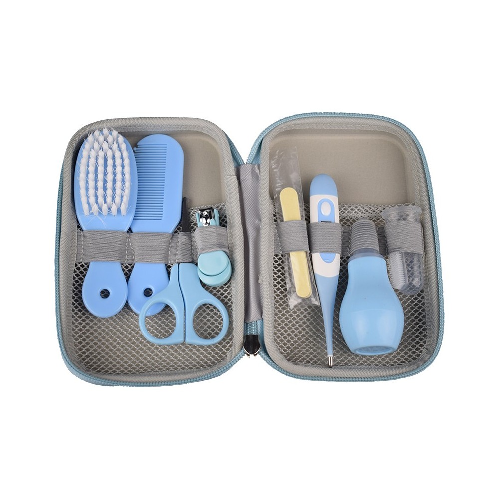 Set Manicure bebe 8 piezas celeste mas estuche Cobaby