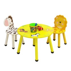 Mesita con 2 sillas Cartoon Animal Cuadrada