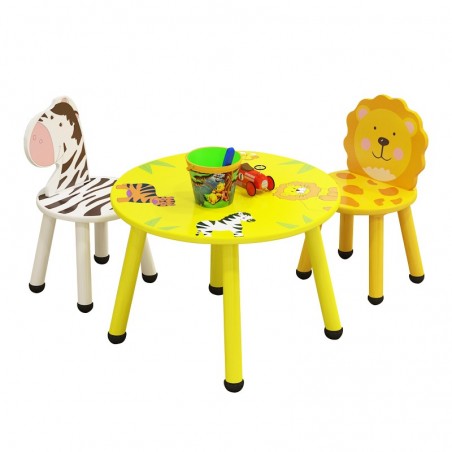 Mesita con 2 sillas Cartoon Animal Cuadrada Mesita con 2 sillas Cartoon Animal Cuadrada