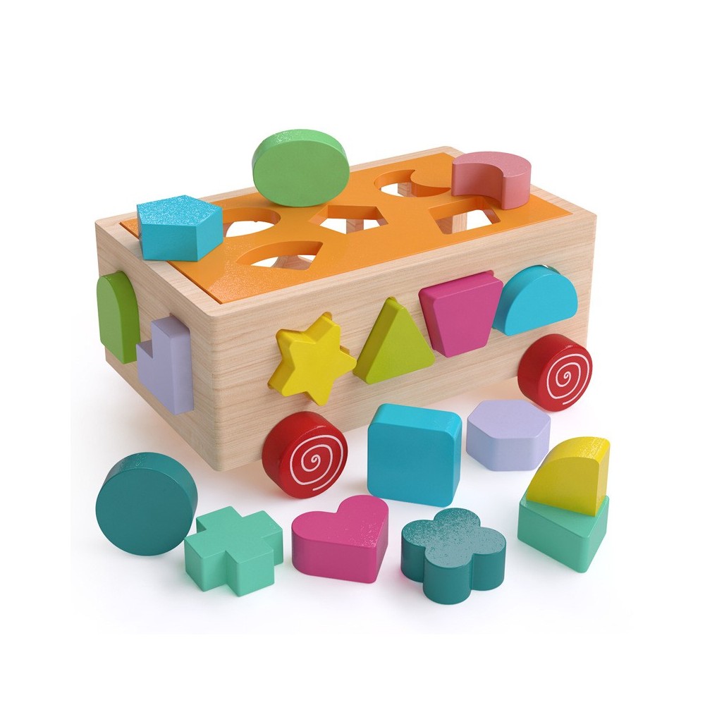 Camioncito Didactico multicolor con 17 figuras