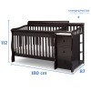 Cuna de madera con mudador Princeton 4 en 1 chocolate